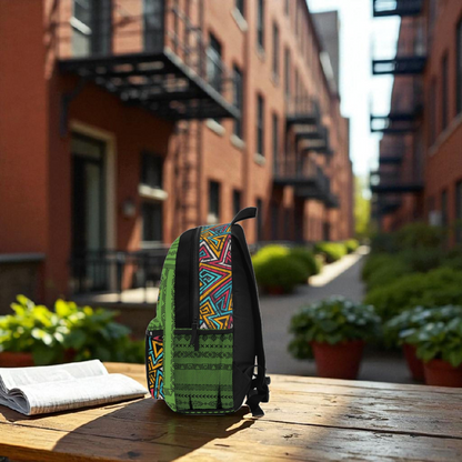 Unique Afro Music Backpack, Music Lover Bag, Cartoon Print Rucksack, Ethnic Design