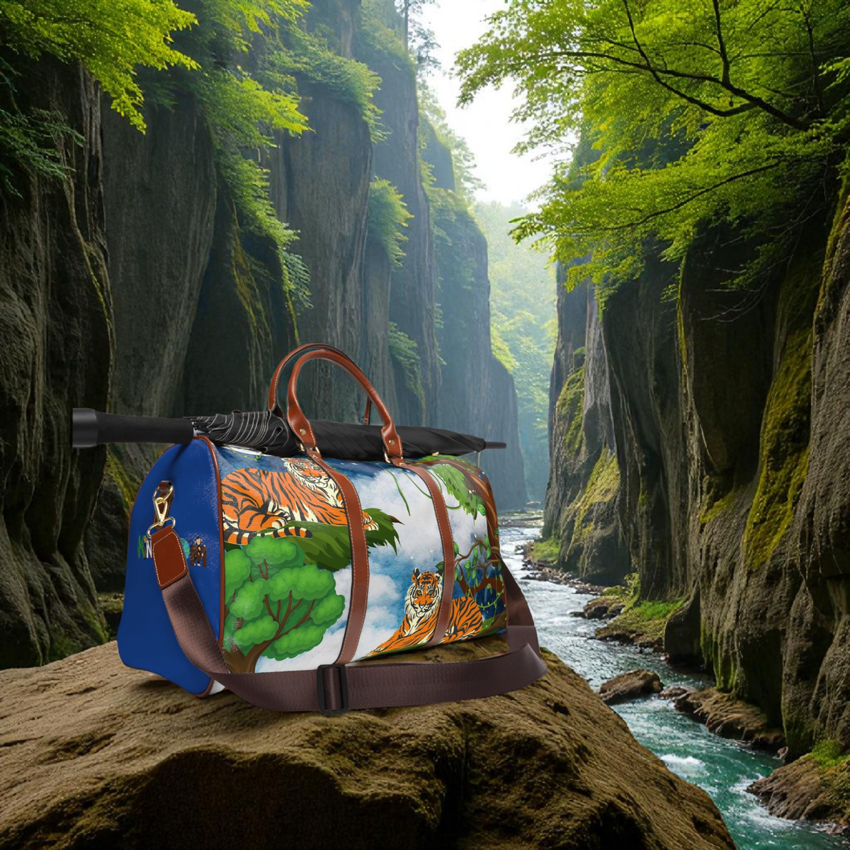 Wildlife Waterproof Travel Bag - Artistic Tiger Design for Adventurers Printify