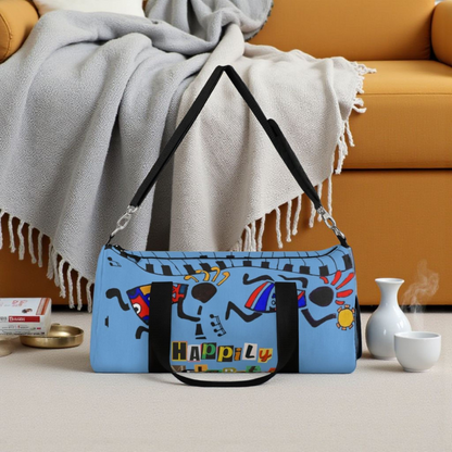 Afro Music Cartoon Piano Art Handcrafted Duffel Bag - Musician Gift, Travel Bag