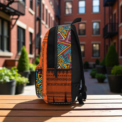 Ethnic Music Backpack, Music Lover Bag, Cartoon Print Rucksack, Ethnic Design