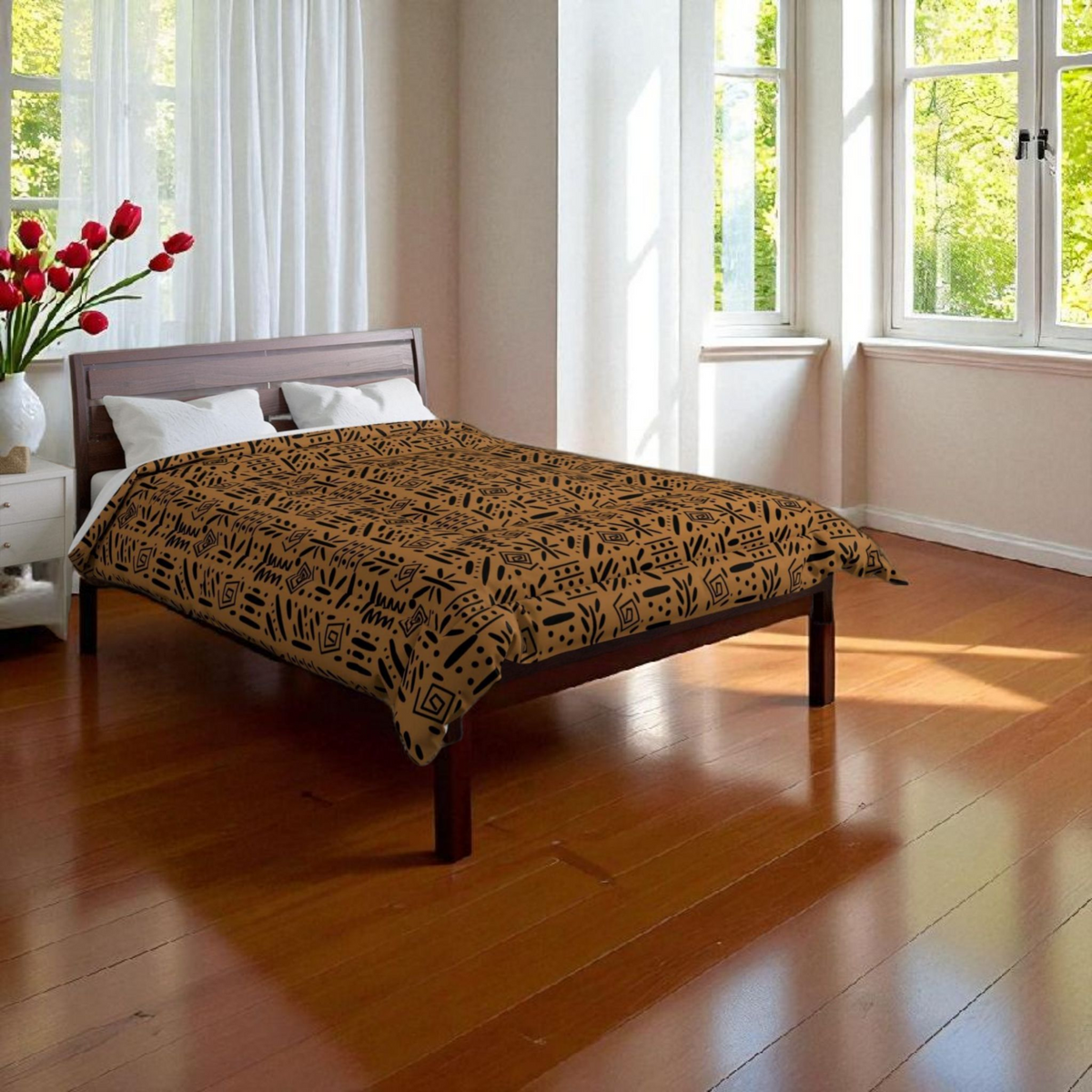 Boho Comforter, Aztec Pattern Bedding, Cozy Home Decor, Tribal Print Duvet Cover Printify