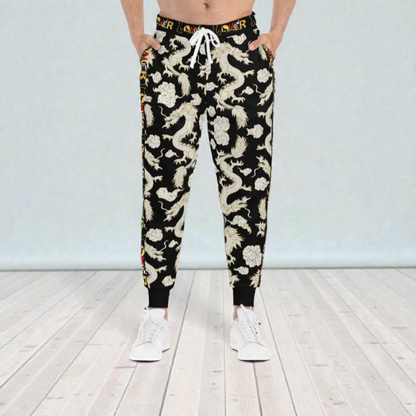 Dragon Print Athletic Joggers for Comfort & Style, Casual Wear, Workouts