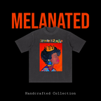 Unisex Crowned Black Woman Art Graphic Vintage Wash Drop Shoulder T-shirt ODMPOD