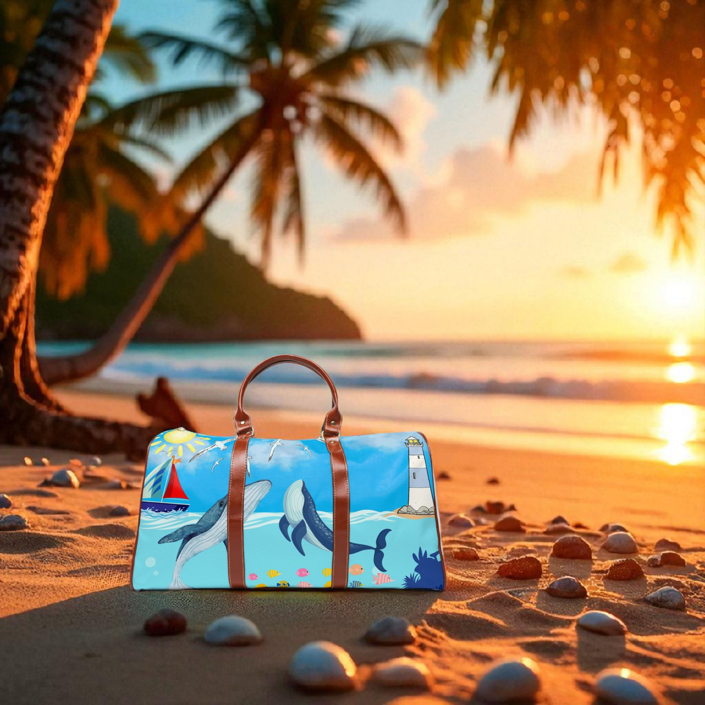 Whale Watching Waterproof Travel Bag - Stylish Beach Duffel for Adventures