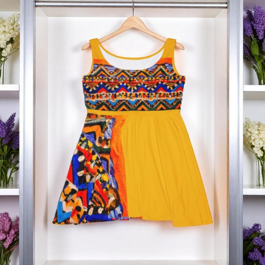 Handcrafted Tribal Textile Women's Skater Dress - Unique & Versatile Fashion for Everyday Wear