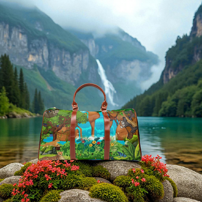 Vibrant Waterproof Travel Bag - Jungle Animals Design for Adventurers