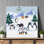 Penguin Canvas Wall Art, Arctic Animals Gallery Wraps, Penguins Art Print, Home Decor Gift Printify