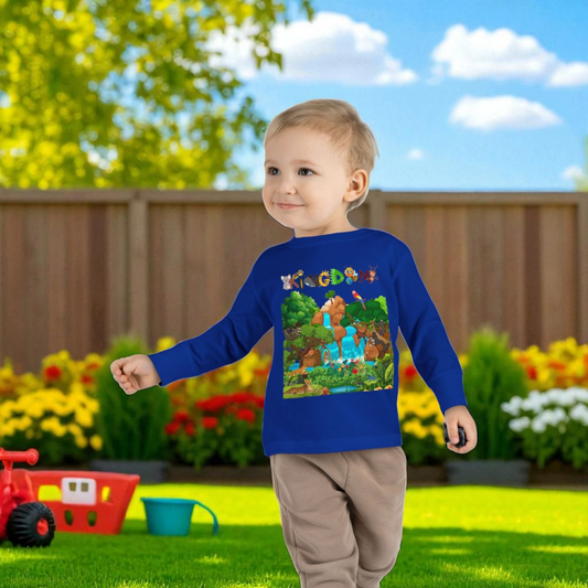 Jungle Animal Toddler Long Sleeve Tee, Wild Life Graphic Baby Shirt, Safari Theme