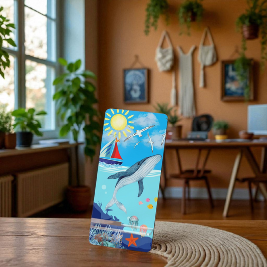Ocean-Themed Smartphone Stand with Whale Design