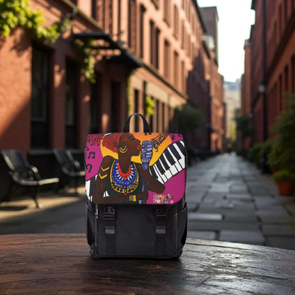 Afro Singer, Ethnic Music-Inspired Unisex Shoulder Backpack - Stylish & Functional