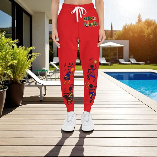 Afro Music Cartoon Art Unisex Athletic Joggers, Handcrafted Jogger Pants, Music Lover Gift