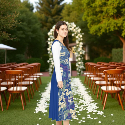 Unique Elegant Floral Print Long Sleeve Dance Dress, Perfect for Parties, Comfortable Fit
