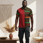 Unisex African Print Polo Shirt — Bold Kente-Inspired Pattern Printify