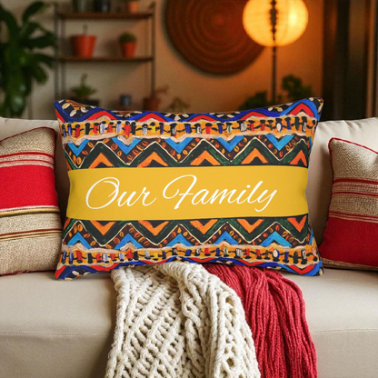 Ethnic Handmade Tribal Pattern Lumbar Pillow - Cozy and Decorative Sofa Accessory