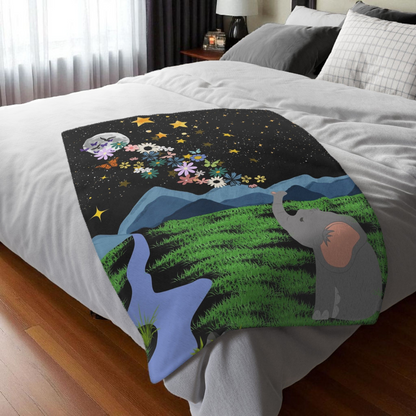 Soft Animals and Nature Themed Velveteen Microfiber Blanket, Cozy Gift for Kids