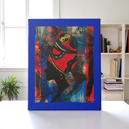 Abstract Ethnic Canvas Wall Art - Hand Drawn African Woman Illustration