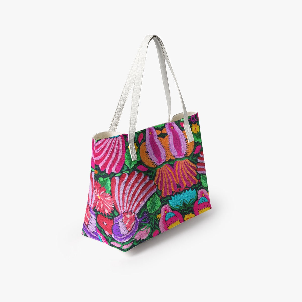 Ornithology Botanical Inspired Stylish PU Leather Tote Bag