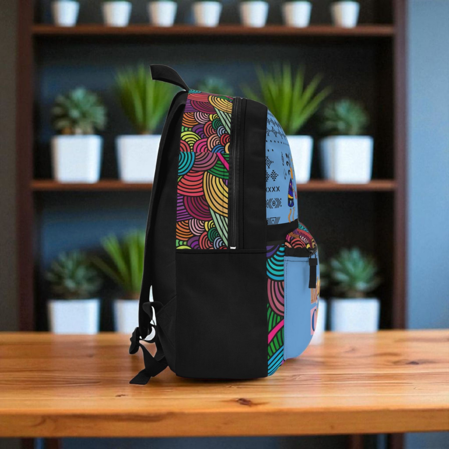 Colorful Tribal Dance Backpack, Ethnic Music Festival Bag, Boho Rucksack