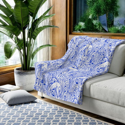Cozy Floral Sherpa Fleece Blanket - Warm Plush Throw, Floral Pattern