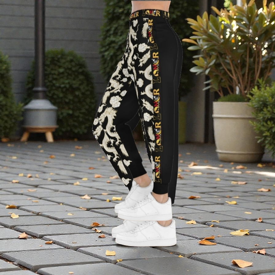 Dragon Print Athletic Joggers for Comfort & Style, Casual Wear, Workouts