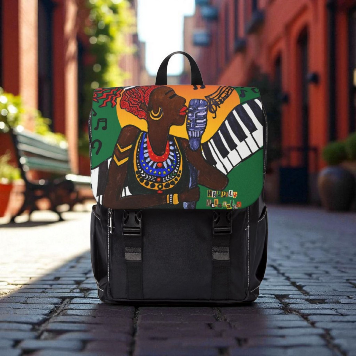 Jazz Singer, Music-Inspired Unisex Shoulder Backpack - Stylish & Functional Printify