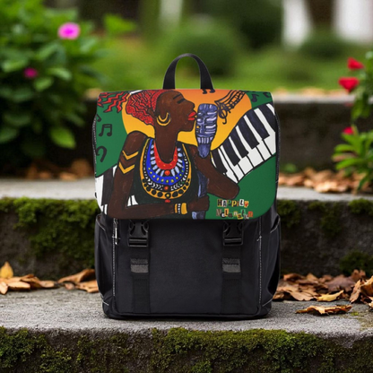 Jazz Singer, Music-Inspired Unisex Shoulder Backpack - Stylish & Functional