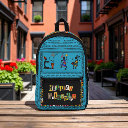 Boho Afro Music Backpack, Music Lover Bag, Cartoon Print Rucksack