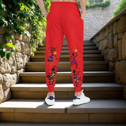 Afro Music Cartoon Art Unisex Athletic Joggers, Handcrafted Jogger Pants, Music Lover Gift