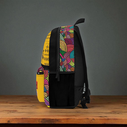 Colorful Tribal Dance Backpack, Ethnic Music Festival Bag, Boho Rucksack