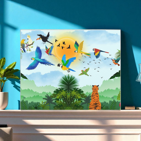 Tropical Bird Canvas, Rainforest, Wild Life Wall Art, Home Decor, Gallery Wrap