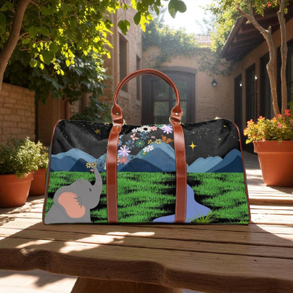 Elephant Adventure Waterproof Travel Bag - Nature-Inspired Design for Eco-Friendly Travelers