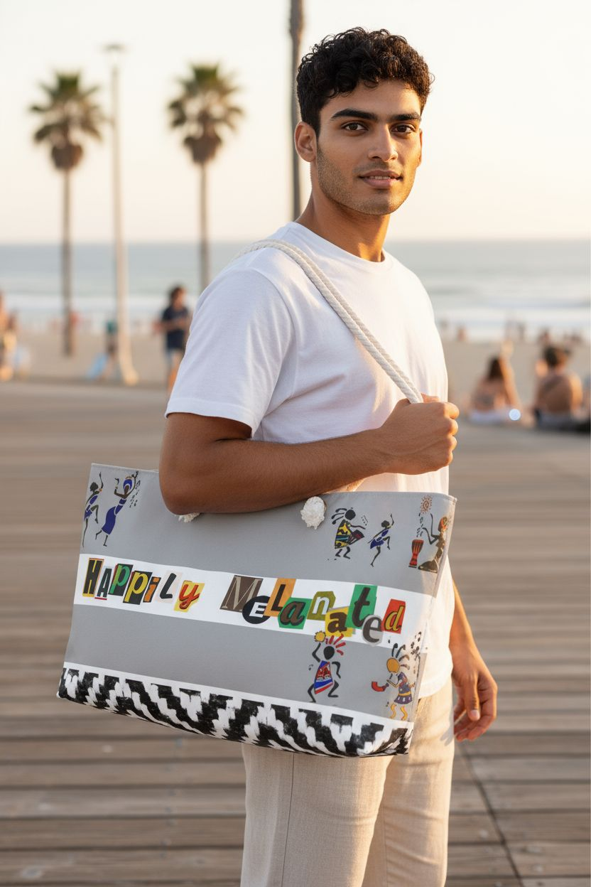 Ethnic Music Art Weekender Bag - Oversized, Durable Tote with Rope Handles for Beach