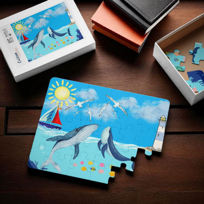 Whale Kids' Puzzle, 30-Piece - Aquatic Educational Toy for Children, Ocean Theme Jigsaw