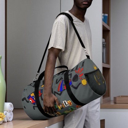 Afro Music Cartoon Piano Art Handcrafted Duffel Bag - Musician Gift, Travel Bag, Music Lover Gym Bag
