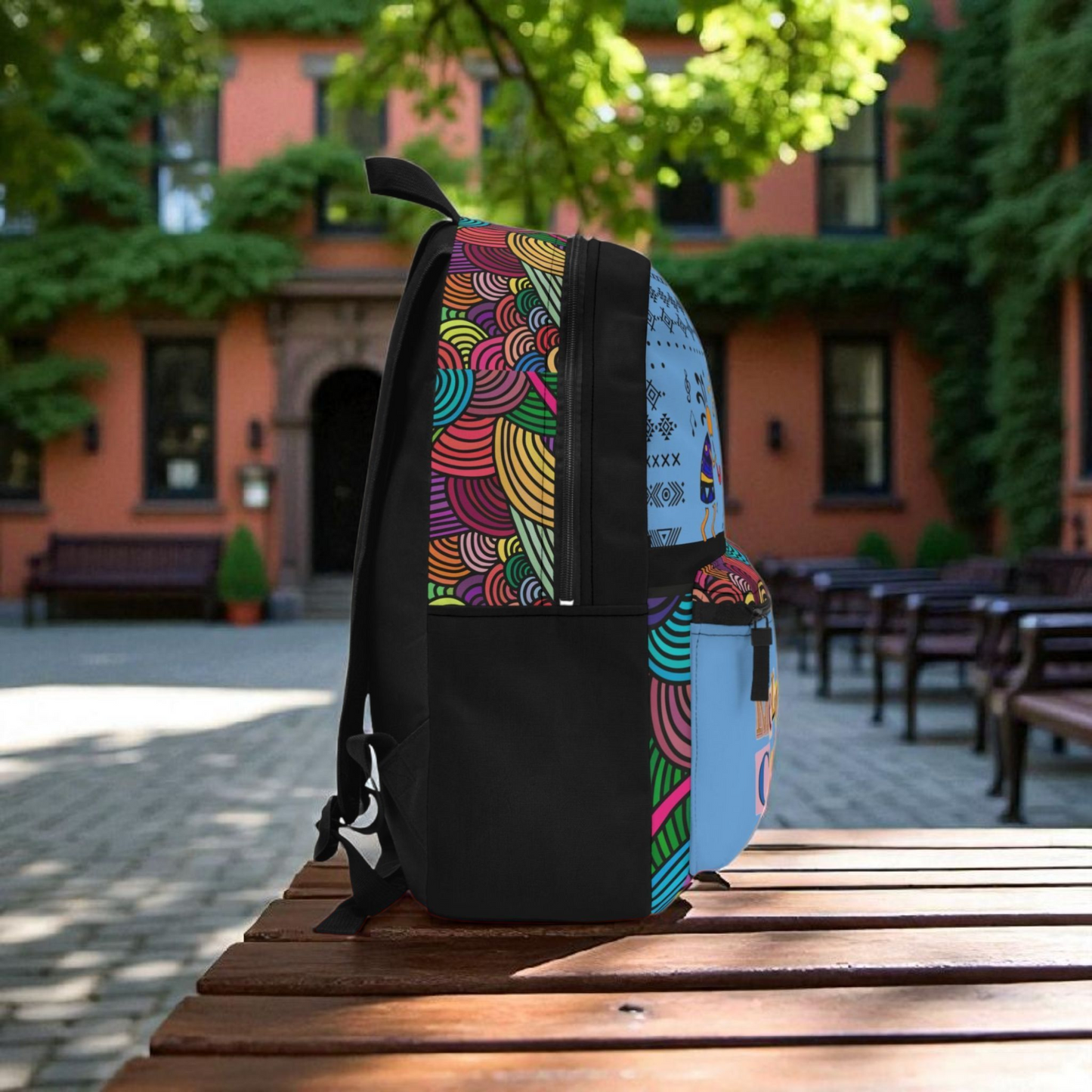 Colorful Tribal Dance Backpack, Ethnic Music Festival Bag, Boho Rucksack