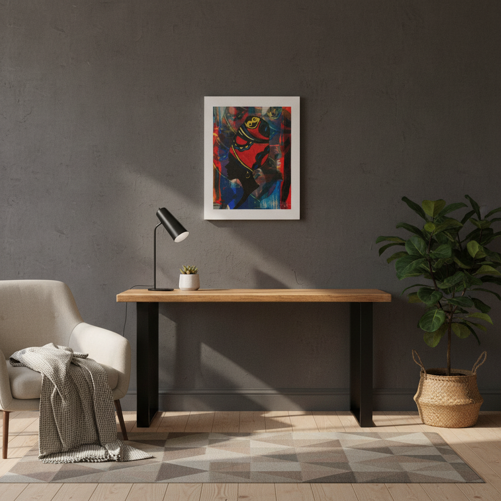 Abstract Ethnic Canvas Wall Art - Hand Drawn African Woman Illustration Teespring