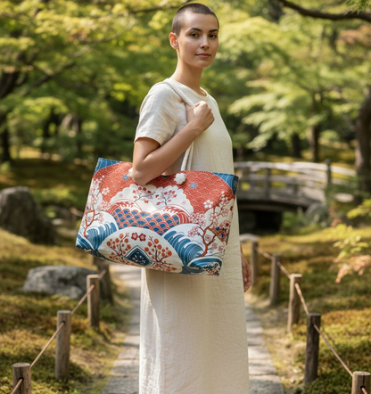 Stylish Weekender Bag with Floral Wave Design | Perfect for Travel