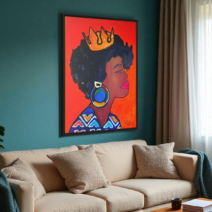Wall Art - Exquisite Ethnic Woman Canvas Painting, Vertical Gallery Wrapped Artwork