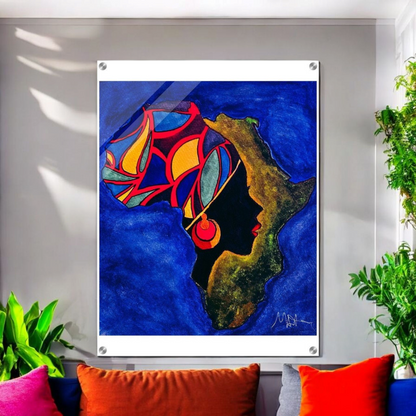 Original Ethnic Portrait - Handcrafted Continental Painting of Africa, Vibrant Wall Art