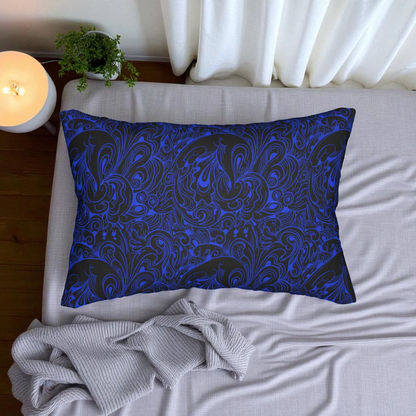 Floral Spun Polyester Pillow, Home Decor Cushion, Botanical Lumbar Throw