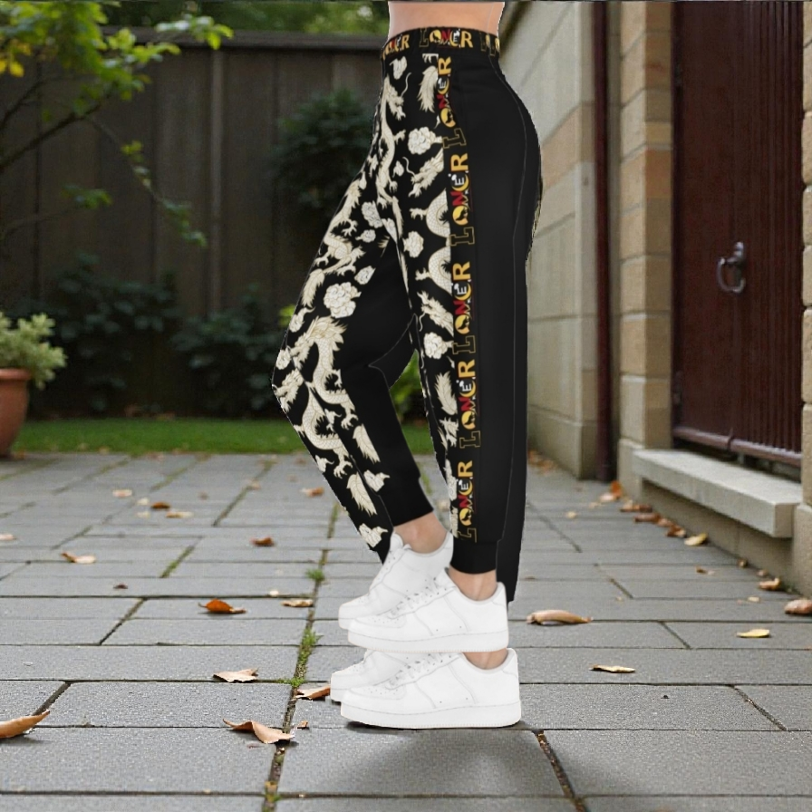Dragon Print Athletic Joggers for Comfort & Style, Casual Wear, Workouts