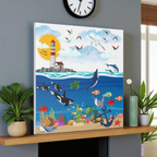 Canvas Gallery Wraps, Aquatic Animal Nautical Art, Ocean Animal Wall Art, Marine Wildlife Printify