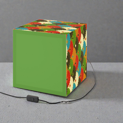 Japanese Fan Pattern Light Cube Lamp — Colorful Scallop Decorative Night Light