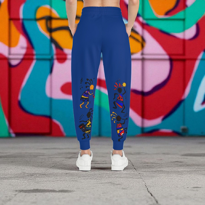 Handcrafted Afro Music Cartoon Art Athletic Joggers, Unisex Sweatpants