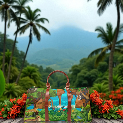 Vibrant Waterproof Travel Bag - Jungle Animals Design for Adventurers