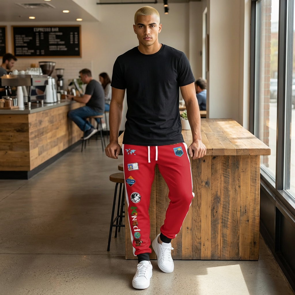 Graphic Travel-Inspired Athletic Unisex Joggers | Casual Fitness Pants