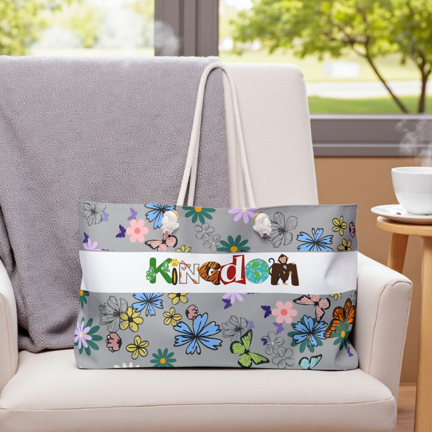 Vibrant Floral Kingdom Weekender Bag - Perfect for Travel & Beach