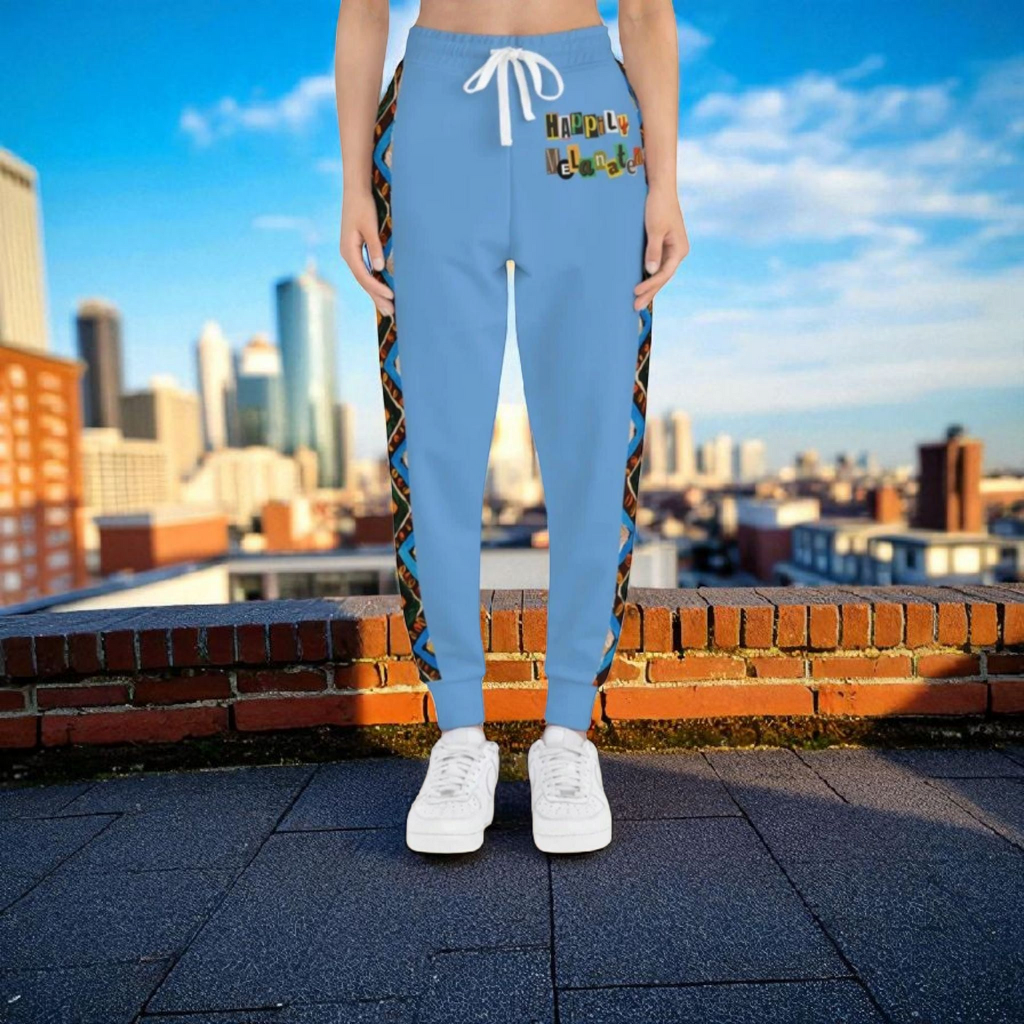 Handcrafted Aztec Pattern Unisex Athletic Joggers, Comfy Aztec Workout Pants, Boho Lounge Joggers