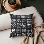 Boho Aztec Tribal Pattern Square Pillow - Double Sided Print Hidden Zipper Printify