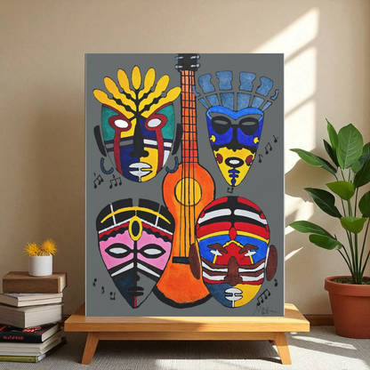 Tribal Mask Acrylic Prints, Wall Art Decor, Native American Artwork, Home Office Decor